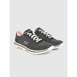 Skechers Women Black Textile Walking Non-Marking Shoes