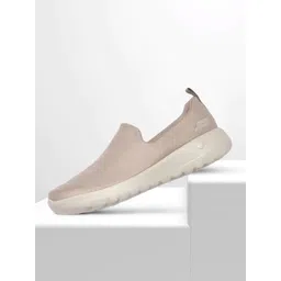 Skechers Women Taupe GO WALK JOY- GRATIFY Leather Walking Shoes