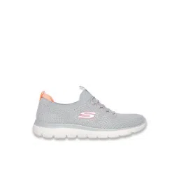 Skechers Women's BILLION - OVER THE TOP Grey Walking Shoes