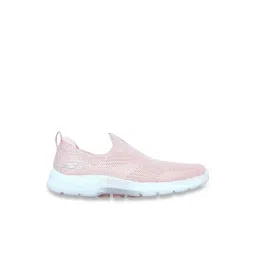 Skechers Women's GO WALK 6 - GLIMMERING Light Pink Walking Shoes