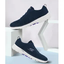 Skechers Womens GO WALK 6 Navy Lavender Walking Shoes Walking Shoes For Women