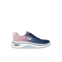 Skechers Women's GO WALK ARCH FIT 2.0 - MEREDI Navy & Pink Walking Shoes