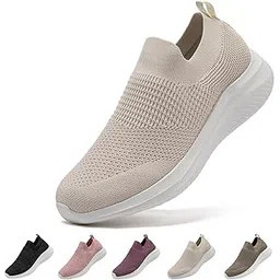 Slip-on Sneakers, No Laces, Men's, Women's, Outerwear, Adults, Walking Shoes, Indoor Shoes, Mesh, Lightweight, Easy to Walk, Commute, Standing