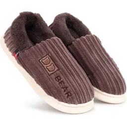Slipper Flip Flops Indoor Outdoor Winter Fur Shoes For Men- Brown Boots For Men