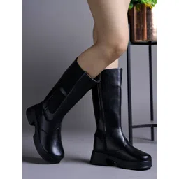 Smart Casual Black Long Boots For Women & Girls Boots For Women
