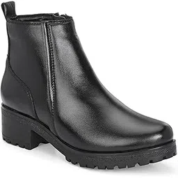 Smart Casual Mid-Top Heel Trendy Zip Chelsea Boots For Women