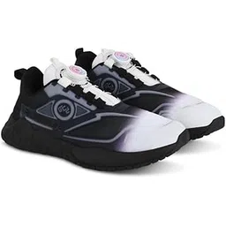 Snatch Auto Lace-Up Sports Shoes for Men| Stylish Printed Fabric Upper | Lightweight EVA Sole | No-Tie Comfortable Fit Sneakers | Trendy Footwear for Gym, Travel & Daily Use
