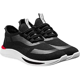 Sneakers Casual Shoes for Men & Boys- Black, UK 6