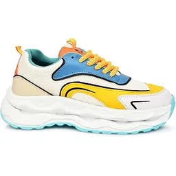 Sneakers for Men | Lightweight & Cushioned Footwear | Casual Sport Lace-Up Shoe with Breathable Mesh AJ-Multicolour