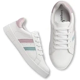 Sneakers Shoes - Round White Sneakers Shoes for Women