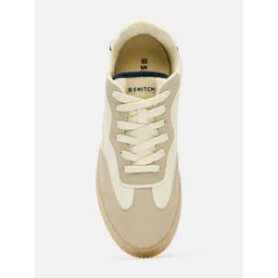Snitch Men Lace-Ups Beige Solid Sneakers