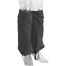 Snow Masks Long Straps 600D Ripstop Oxford Fabric Waterproof Dirt Repellent Hiking Boots with Pocket for Mountain Climbing (Black)