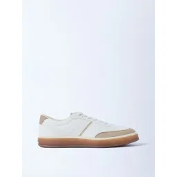 SOLEPLAY by Westside White Suede-Detail Lace-Up Sneakers