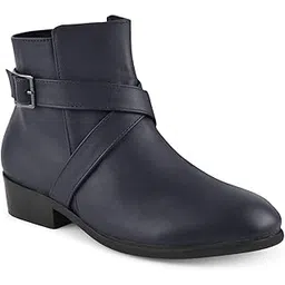 Solid Balck Zipper Boots