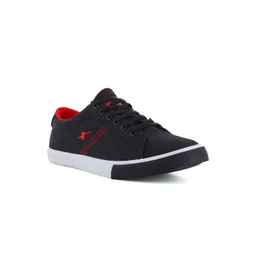 Sparx Men Black Solid Canvas Sneakers