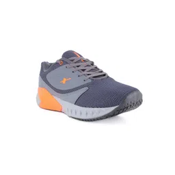 Sparx Men Grey & Orange Mesh Running Non-Marking Shoes