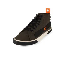 Sparx Men Olive Green & Orange Sneakers