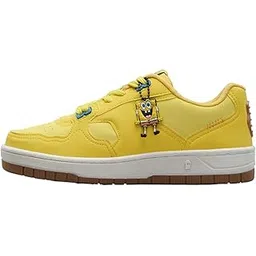 Spongebob: Under The Sea Women and Girls Lace Up Yellow Cartoon Inspired Low Top Sneakers