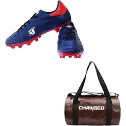 Sports Bag Adena Brown with Gowin Football Shoe Ace Navy Red Size-8