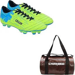 Sports Bag Adena Brown With Gowin Football Shoe Crush Green Cyan Size-6