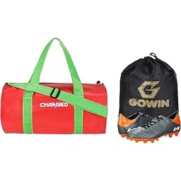 Sports Bag Adena Red with Gowin Football Shoe Ace Grey Orange Size-5