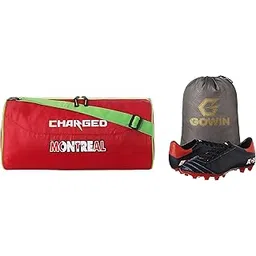Sports Bag Montreal Large Red with Gowin Football Shoe Ace Navy Red Size-8