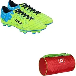 Sports Bag Montreal Large Red with Gowin Football Shoe Crush Green Cyan Size-9