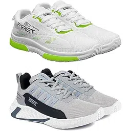 Sports Running Shoes Lightweight Lace-up Causal Shoes for Men's & Boy's - Combo Pack of 2