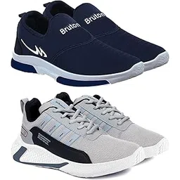 Sports Running Shoes Sneakers Lace-up Shoes for Men's & Boy's - Combo Pack of 2