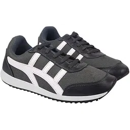 Sports Shoes for Men | Non-Slippery Black & Red Shoes | Comfortable & Water Resistant | Outdoor, Casual, Jungle, Sports, Running, Hiking, Trekking | Size - 6