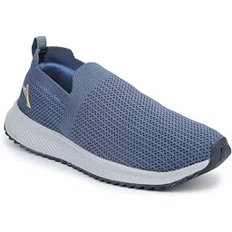 Sports Shoes for Men's Upper Mesh with Phylon Sole Slip On Comfortable Lightweight Shoes (R.Slate/Mustard 6)