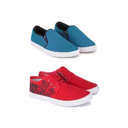 Spotwalk Men Pack of 2 Mesh Slip-On Running Shoes