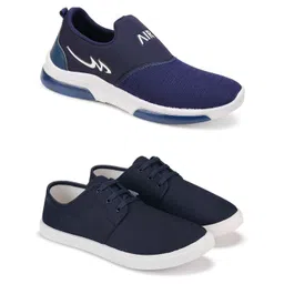 Spotwalk Men Set of 2 Pair Mesh Marking Running Shoes