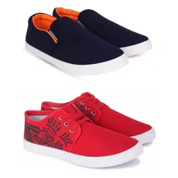 Spotwalk Men Set Of 2 Textured Sneakers