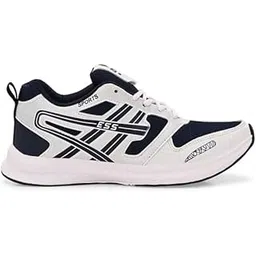 Sprint Star V1.0 Running Shoes, Unisex Athletic Sports Shoes, Low-top, White and Navy Blue, Synthetic Mesh