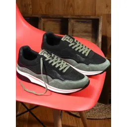 Spykar Men's ARCHER Black & Olive Casual Sneakers