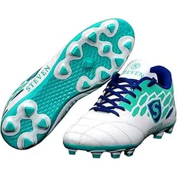 Steven Football SHOS Synthetic PVC Double Sole White Football Studs Shoes