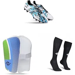 Storm Football Shoe for Mens/Synthetic Leather Upper for Ha, Wisdom - 2018 Plastic Shin Guard for Youth (Small, White) Plain Encounter Football Stockings for Men & Women, Knee Le