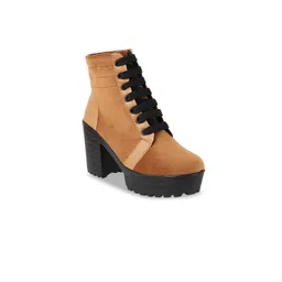 Stylestry Women Casual Block-Heeled Biker Boots