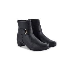 Stylestry Women Casual Block-Heeled Monk Boots