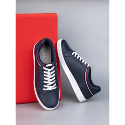 Styli Collar Stripe Lace Up Sneakers
