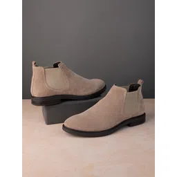 Styli Men Genuine Suede Leather Chelsea Boots