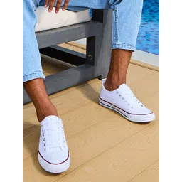 Styli Men Low Top Canvas Lace Up Sneakers