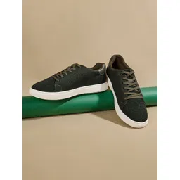 Styli Men Textured Lace-Ups Round Toe Sneakers