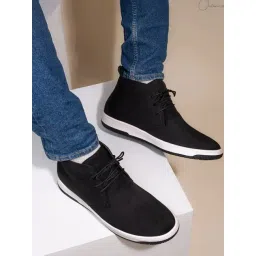 Styli Men's Mid Top Black Chukka Boots