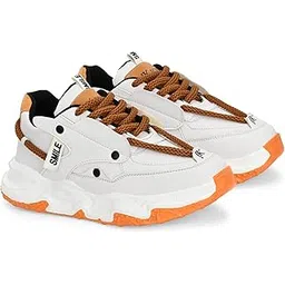 Stylish & Comfortable Casual Shoes for Men & Women | Lightweight Sneakers | Breathable Walking & Running Shoes Orange