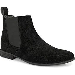 Stylish Black Chelsea Boots for Men | Suede Finish EP4310_PA