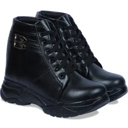 Stylish Casual High Ankle Boots For Women (R-P-9212-BL-4) Boots For Women