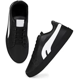 Stylish Casual Sneakers Sports Running Shoes for Men's-(Black-BAZR-9575-P)