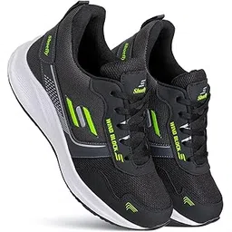 Stylish Casual Sneakers Sports Running Shoes for Men's-(Black-BAZR-9611-P)